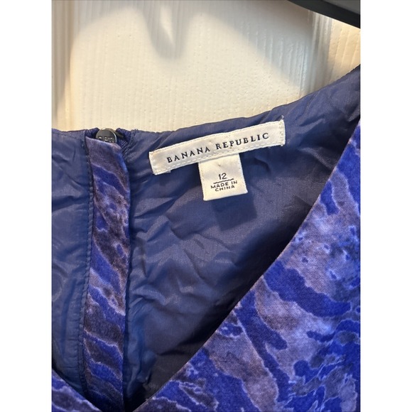 Banana Republic linen Dress Blue And Black Size 12 SHIPS IN 24HRS - Picture 2 of 9